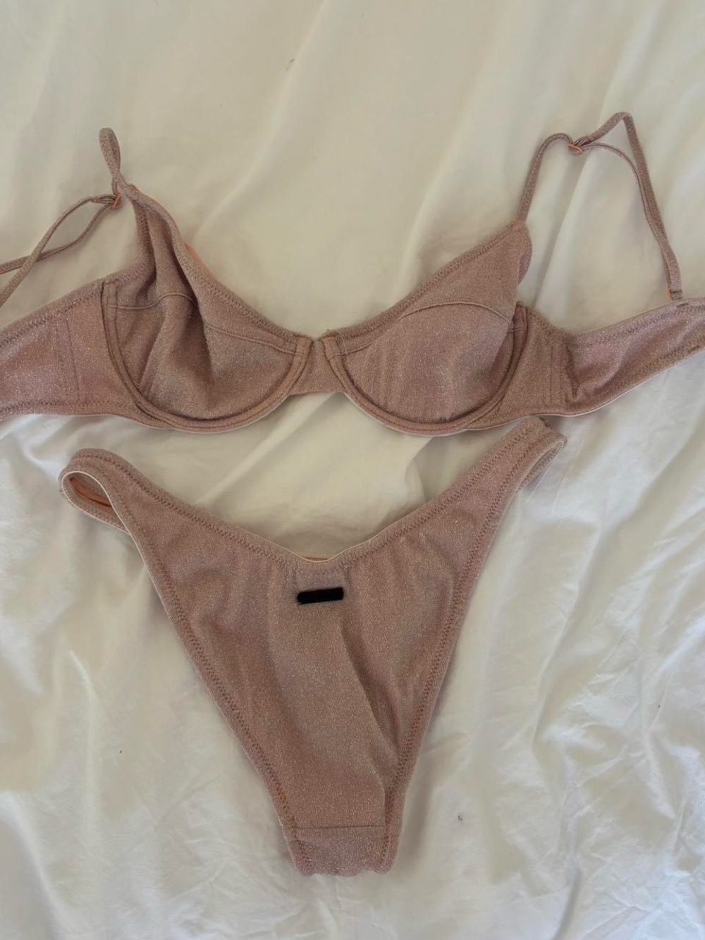 triangl swimwear Peach Shimmery Bikini Set - Picture 3 of 4